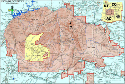 Navajo Reservation distribution map for Camponotus modoc