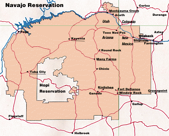 Navajo Reservation distribution map for cspecies
